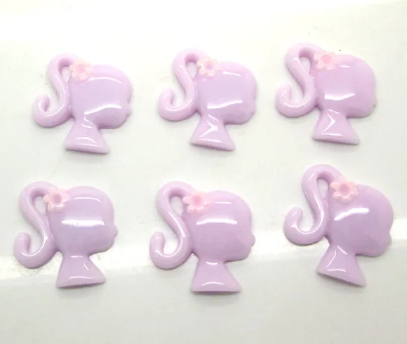 

30Pcs Purple Resin Girl Decoration Crafts Flatback Cabochon Scrapbooking Fit Phone Embellishments Beads Diy Accessories