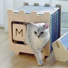 Кошачий игровой домик, кошачий домик-подстилка, коготь, коготь, забавная игрушка для кошек, прыгающая платформа, сверло
