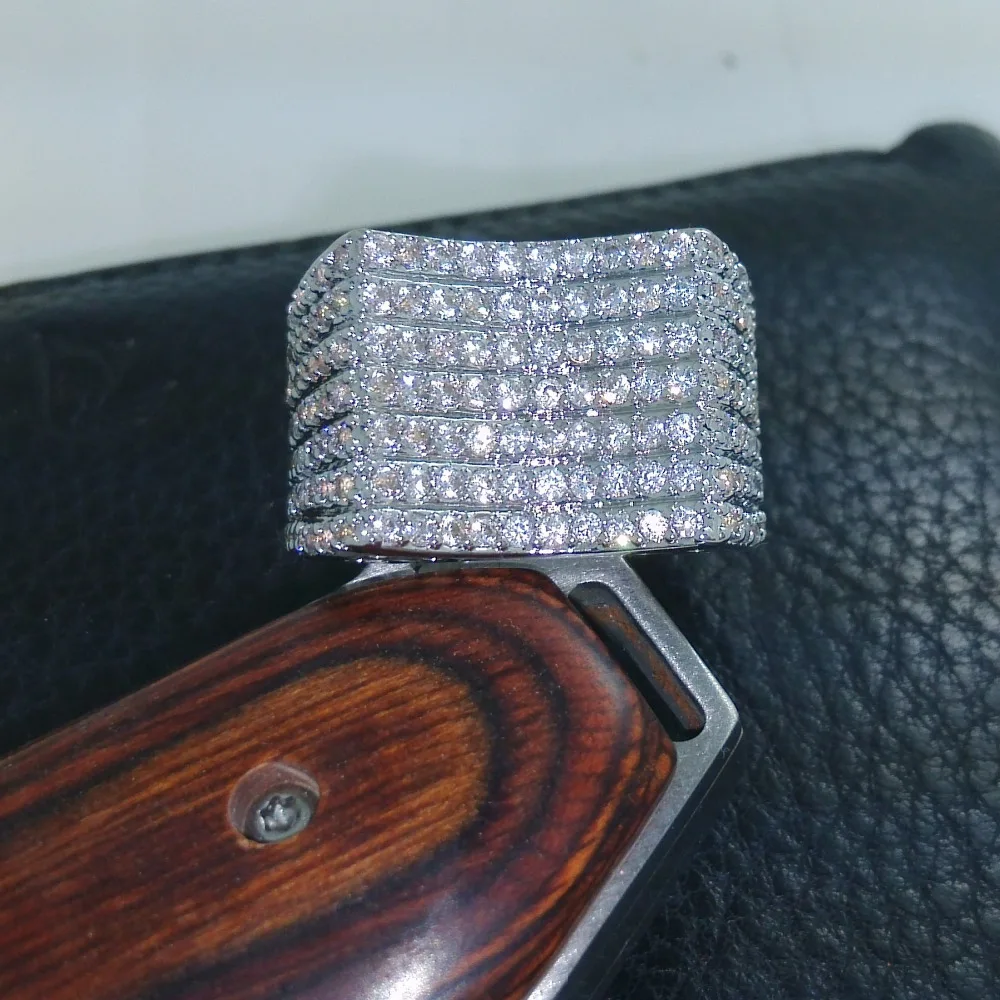 Online Marca choucong joyería 10KT oro blanco lleno 156 Uds piedra 5A Zircon piedra anillo de boda Sz 5 11 envío gratis