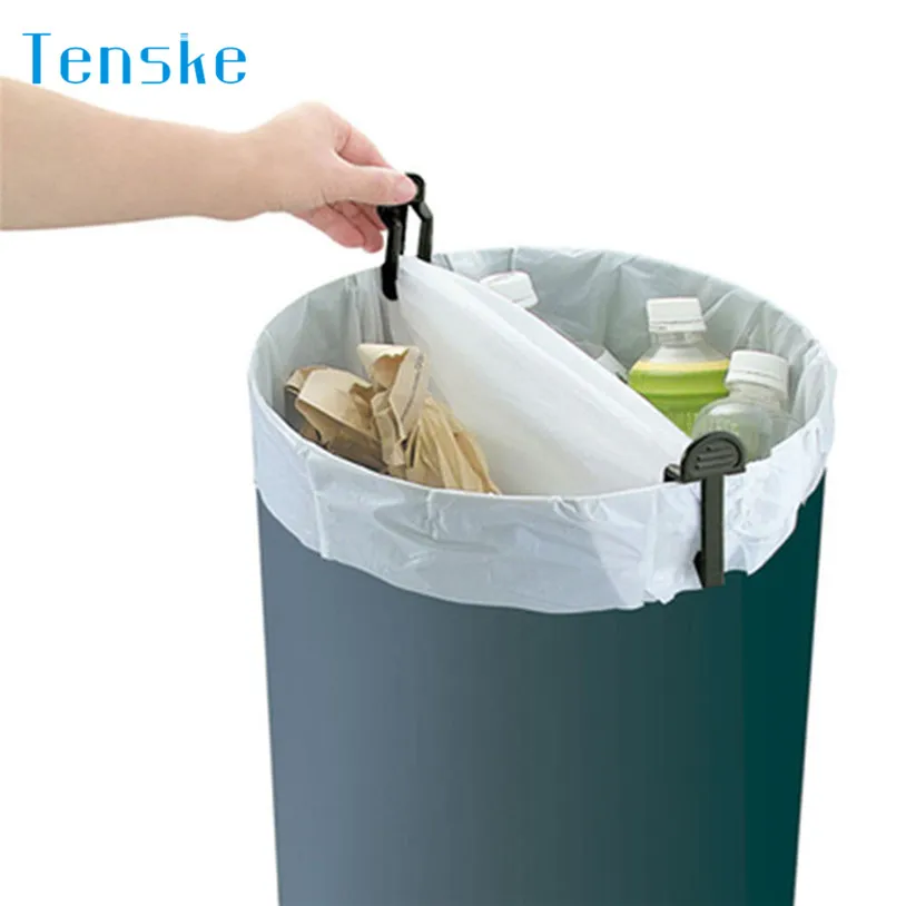 

Bag Clips 2pcs Kitchen Trash Garbage Bag Dustbin Waste Bin Can Holder Fixed Clip Clamp u70803 LE2
