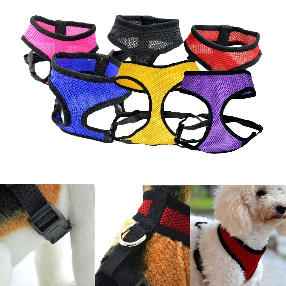 

Pet Puppy Dog Strap Vest Adjustable Comfort Soft Breathable Dog Pet Vest Rope Chest Strap Leash Collar Detachable Vests
