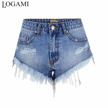 LOGAMI Высокая талия рваные женские джинсовые шорты повседневные джинсовые шорты женские короткие джинсы Feminino Весна Лето