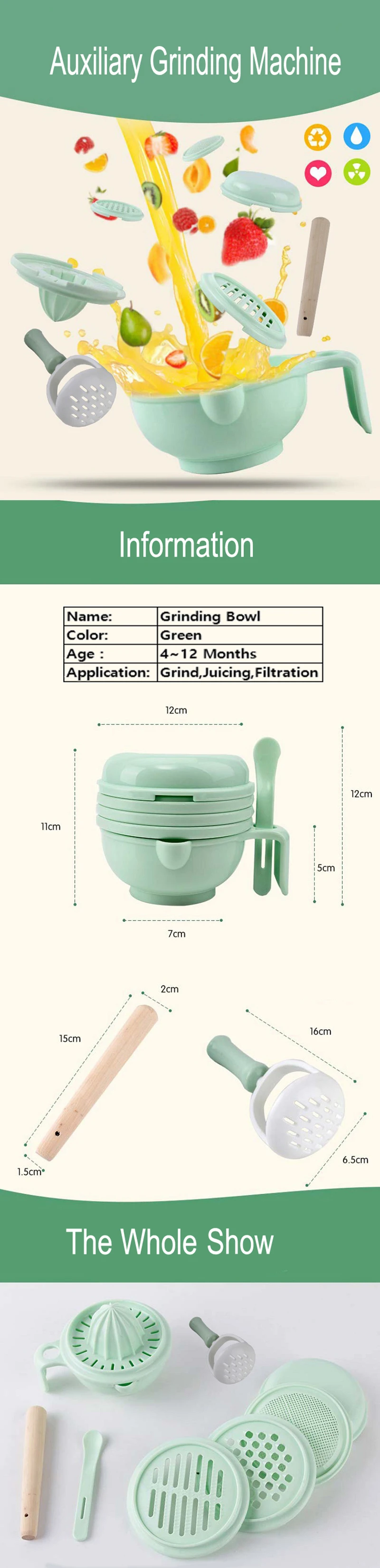 Pratos de Alimentos Bebê Moagem Suplemento Alimentar Alimentação Kit Higiene Nibbler Crianças Artesanal Manual Placa Cozinhar Ferramentas T0372 3 de alimentos kit higiene nibbler crianças artesanal