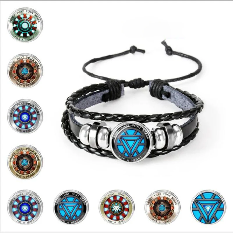 

Time Gem Iron Man Arc Reactor Bracelet Multi-layer Leather Bracelet Avengers Bracelet Birthday Gift Jewelry 9 Style Optional
