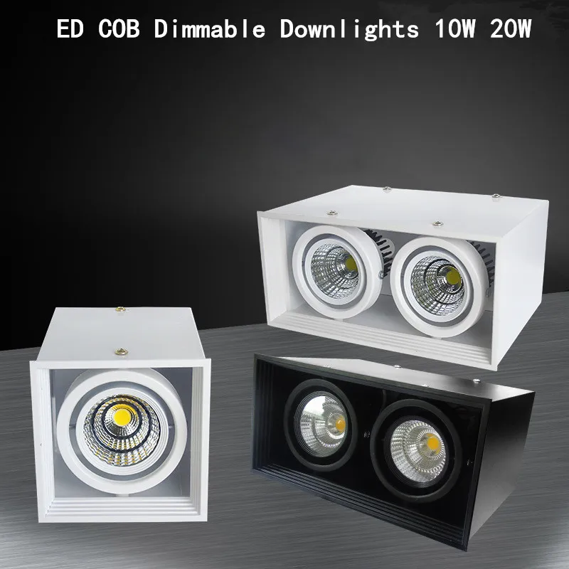 

1pcs LED Dimmable Downlight Super Bright Recessed Square COB 10w 20W 30w LED Spot light LED Decoration Ceiling Lamp AC110V 220V