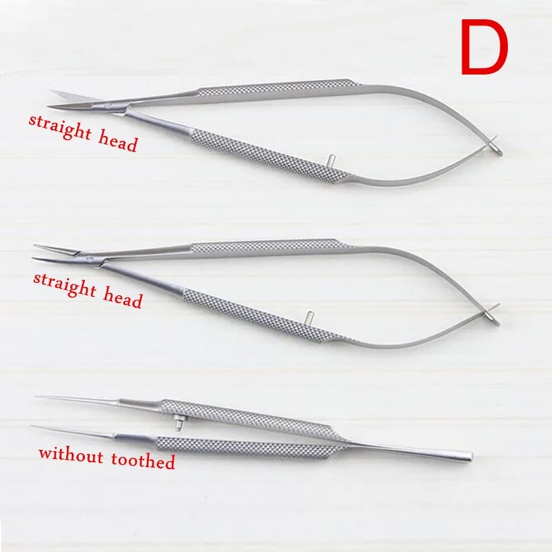 3pcs/set equipment 12cm ophthalmic microsurgical instruments Needle Holder Micro scissors Tweezers hand surgery 3
