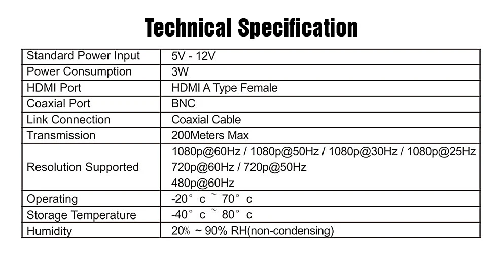 200m HDMI Extender over Coaxial Cable with Video Lossless and No Latency to BNC HDMI Transmitter and Receiver over Coax Cable (8)