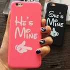 Valentine Gift Cases He is mine She is mine PC Matte Hard Lover Couple Case for iphone 5 5S 6 6S 6 plus 6S plus Free Shipping