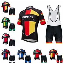 2019 bicicleta Jersey de hombres es bibers de Jersey de Ciclismo MTB Fondo tops frisé Raod bicicleta traje de Ropa de Ciclismo España Alemania rojo(China)