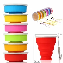1 шт силиконовая складная чашка для путешествий, очень удобная уличная Выдвижная складная чашка, телескопические складные стаканы, 6 цветов