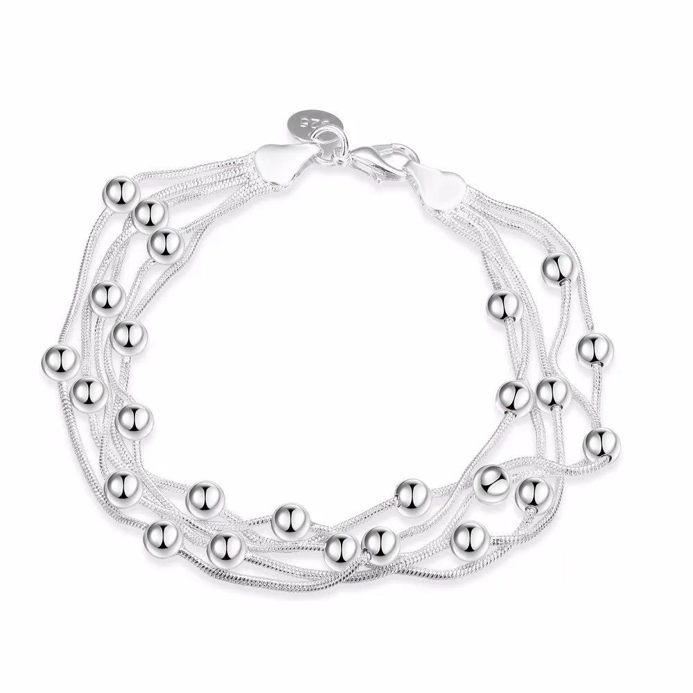 Wholesale fashion jewelry set .N925 jewelry five-line light two-piece package simple spherical Silver color suit S063 - Image 4