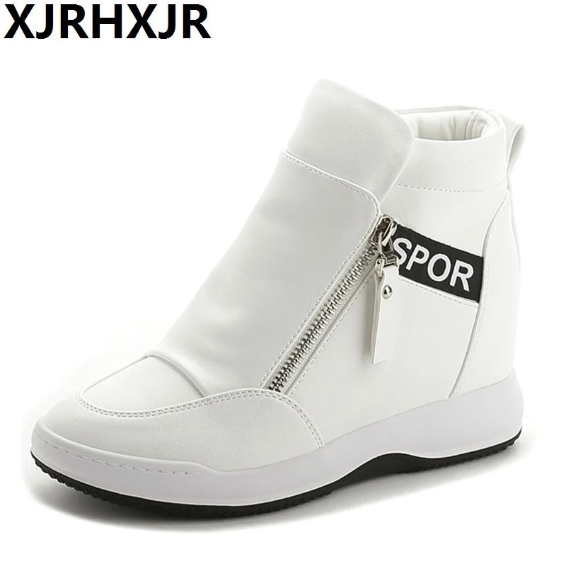 

8CM Brand Wedge Hidden Heels zapatos mujer Platform Heels Ladies Canvas Shoes chaussure femme Women School zapatos Casual Shoes