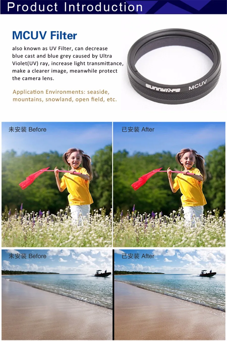 DJI Phantom 3 4 Accessories ND4 / ND8 / MCUV / CPL HD Lens Filter For Phantom 4 Phantom 3 Professional And Advanced And Standard Cam