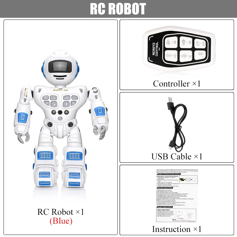 Пульт дистанционного управления робот игрушка RC робот поет танец жестов сенсор действие прогулки умный робот игрушки для детей подарок на день рождения - Цвет: BLUE