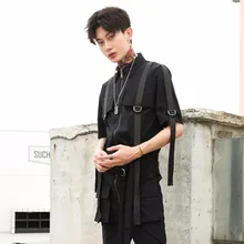 Для мужчин одежда стилист моды личности хип-хоп ленты комбинезоны с карманами комбинезон большие размеры певица костюмы