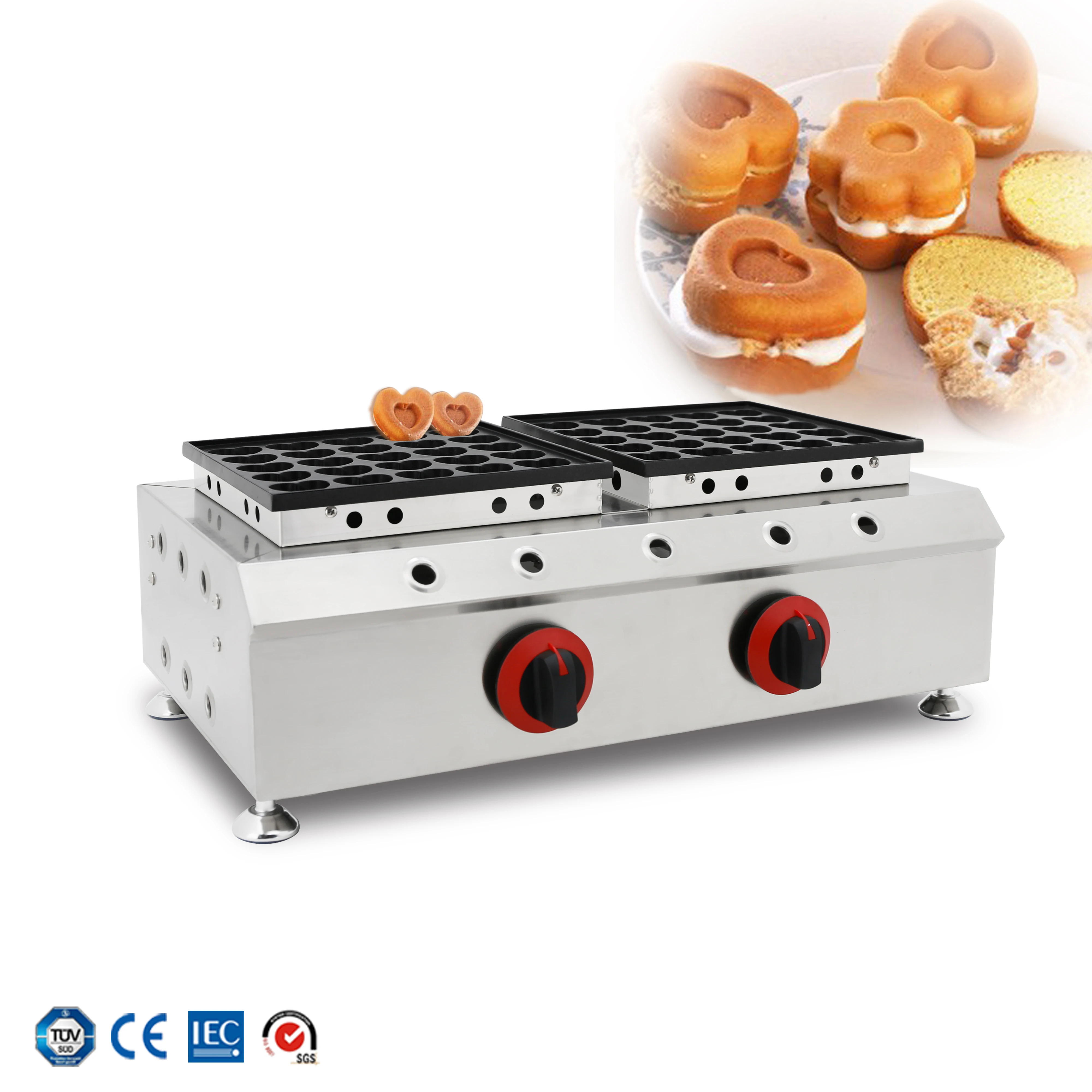 Commercial 50 holes heart shaped Poffertjes Grill muffins Maker Mini