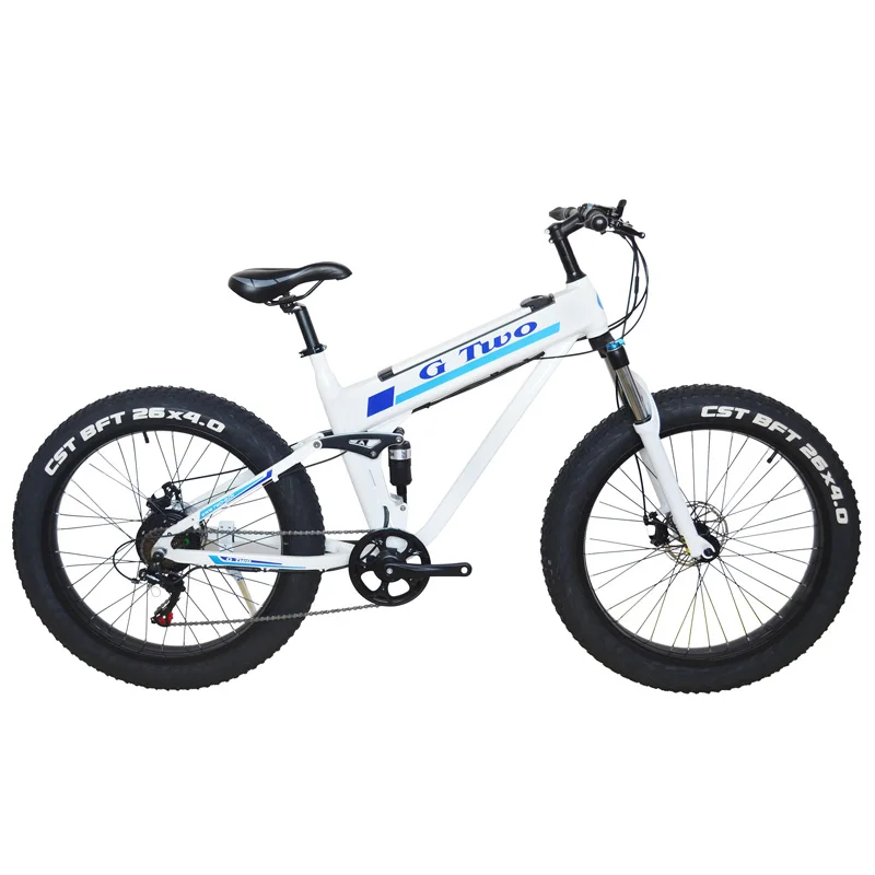 Perfect 26 Inch 7 Speed Electric Bike Fat Tire Electric Mountain Bike 48V 14Ah 500W EBike Snow Bike Full suspension 5