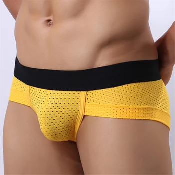 

Sexy Men Comfy Wide Belt U Convex Pouch G-Strings Breathable Thongs Breathable Health Briefs Gay Wear 6 Colors FX10