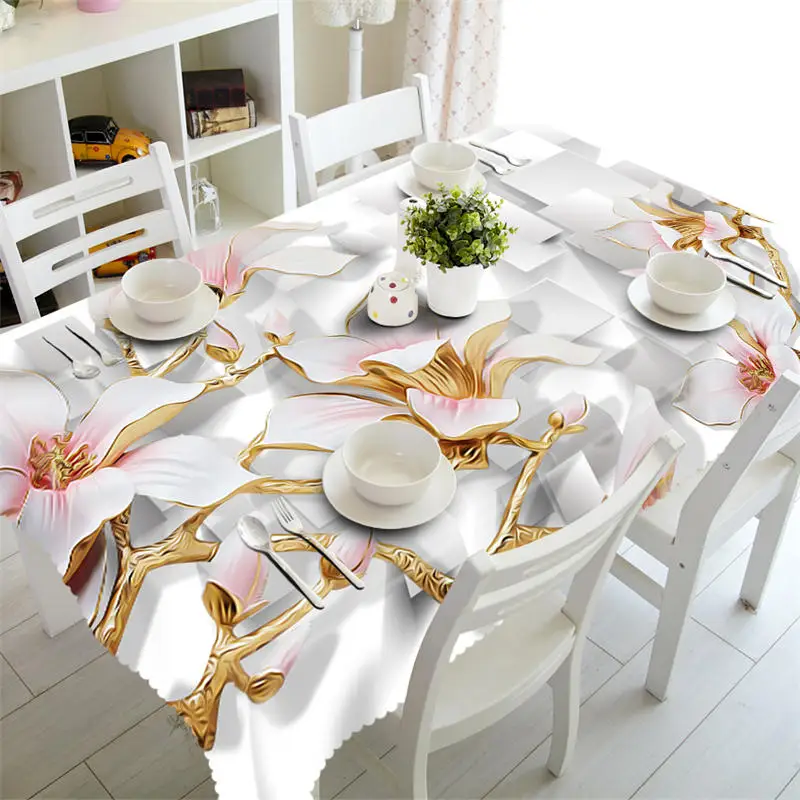 

heavy duty clear cloth Waterproof 3D rectangular Tablecloth party round table cover customized size white Cushion cover