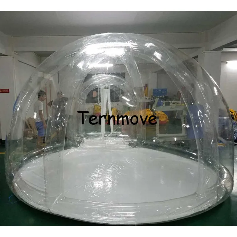 Inflatable Transparent bubble Tent,Outdoor Single Tunnel Bubble Camping Tents with support diameter 3.5M,inflatable lodging tent