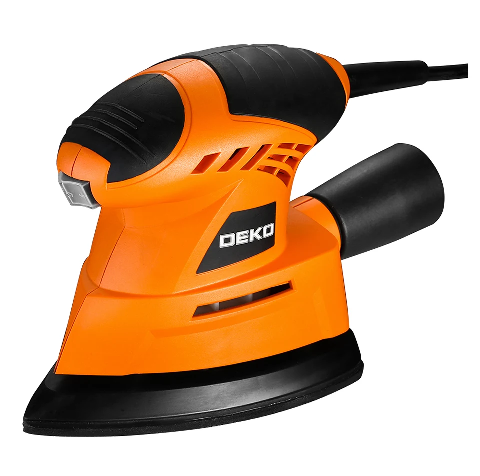 Lijadora Orbital Electrica DEKO DKMS01 130W con 9 Lijas color amarilla