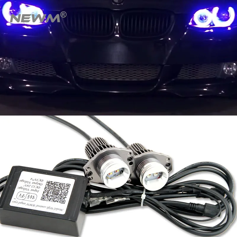 6000K LED Angel Eyes Bulb 2 x 80W White CREE Chips Headlight Marker Light Halo Ring Daytime Running Light For E90 Sedan//Saloon,E91 Touring