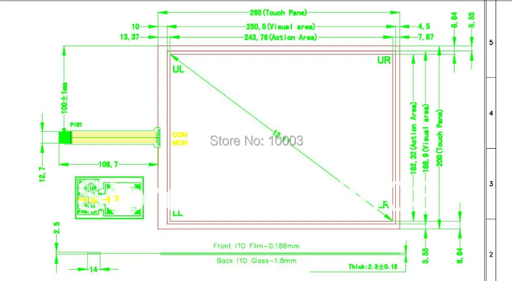 Новинка 5 шт./партия 12,1 дюймов 260*200 USB резистивная сенсорная панель