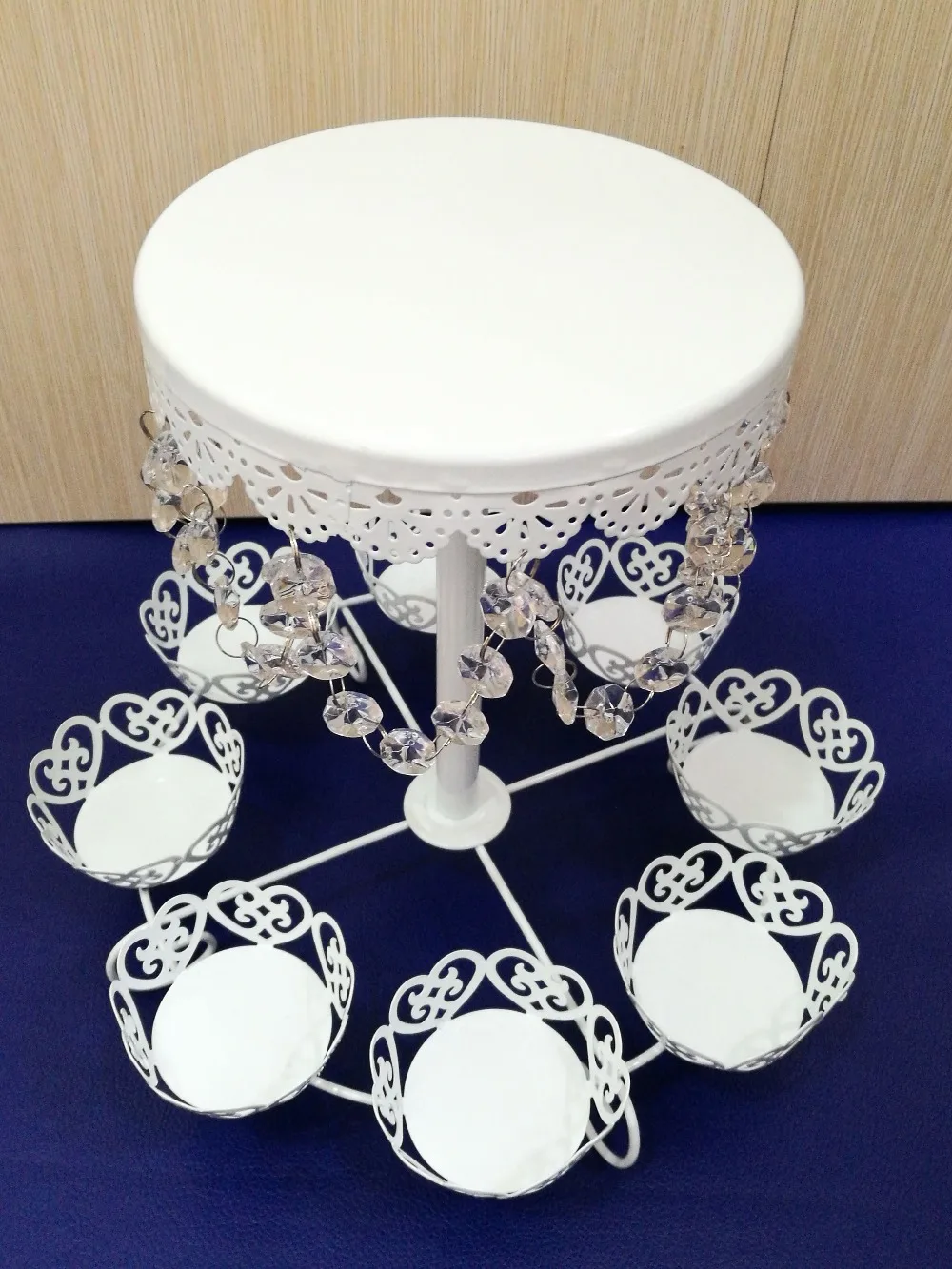 hot sale lace crystal wedding cupcake stand cake tray decoration cake