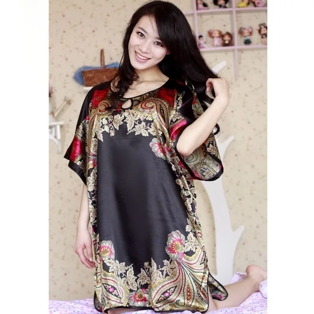 plus size satin sleep shirt
