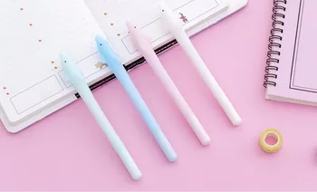 

new lovely Dolphin design gel pen cute cartoon stationery prize gift school pen kawaii sign pen black candy color pen 48pc 0.5mm