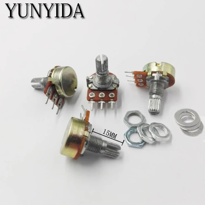 5 шт. WH148 B100K 3 фута однорычажный потенциометр 15 мм бесплатная доставка|potentiometer