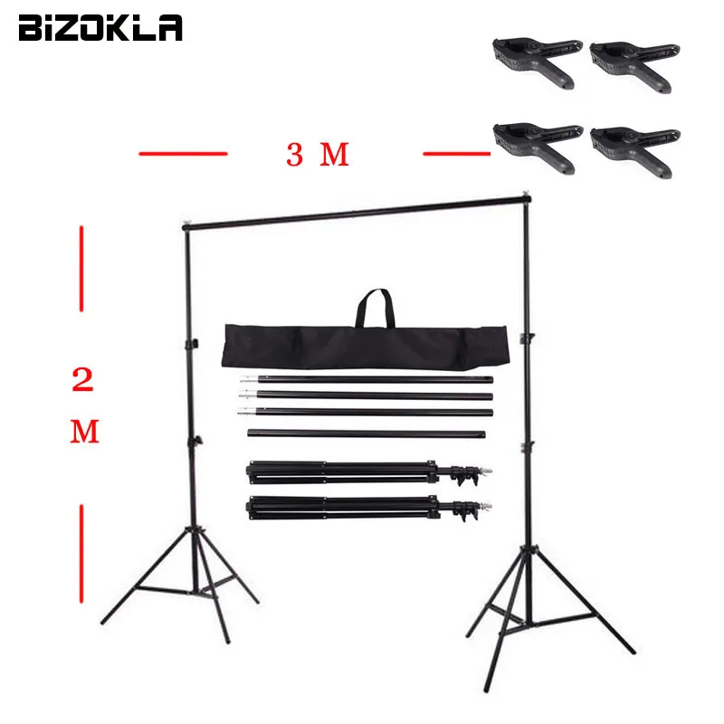 Prix pour 7x10Ft (2*3 M) Réglable Fond Support Stand Photo Toile de Fond Barre Transversale Kit Photographie + Livraison portable sac + 4 pcs clips Prix pour 7x10Ft (2*3 M) Réglable Fond Support Stand Photo Toile de Fond Barre Transversale Kit Photographie + Livraison portable sac + 4 pcs clips