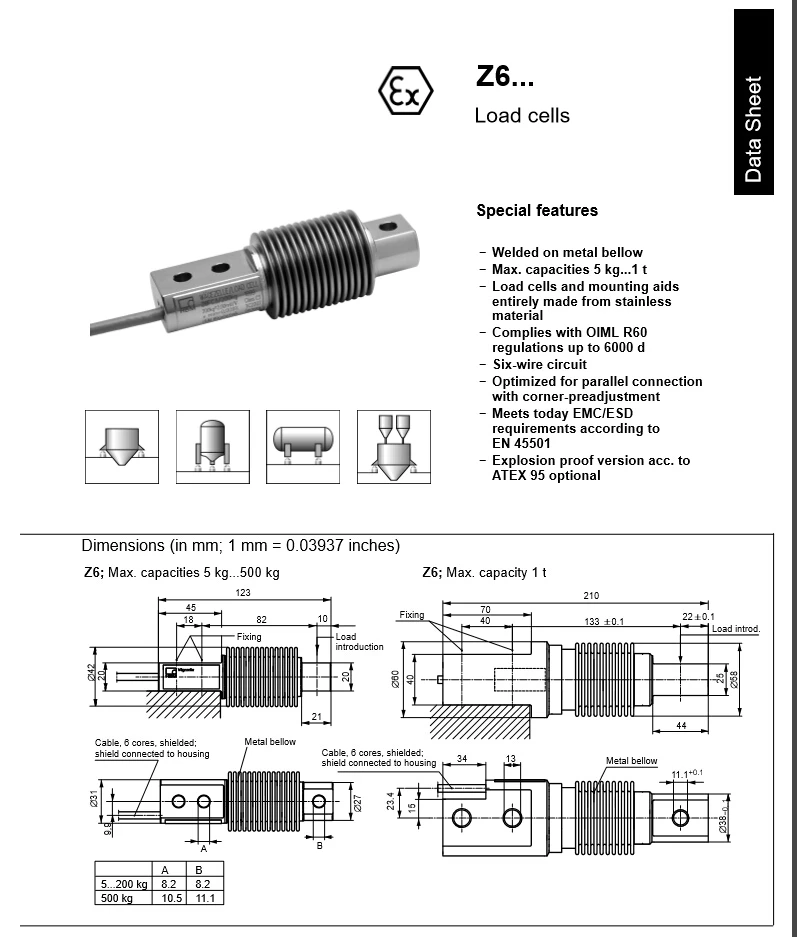 [Белла] новый оригинальный 1-z6fc3/500kg-1 Пособия по немецкому языку HBM Датчик инвентаризации