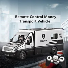 Новинка электрические игрушки для детей на открытом воздухе 1:18 2,4 г Рог моделирование городской транспорт полиция наличные Радиоуправляемый грузовик с кукольной фарой
