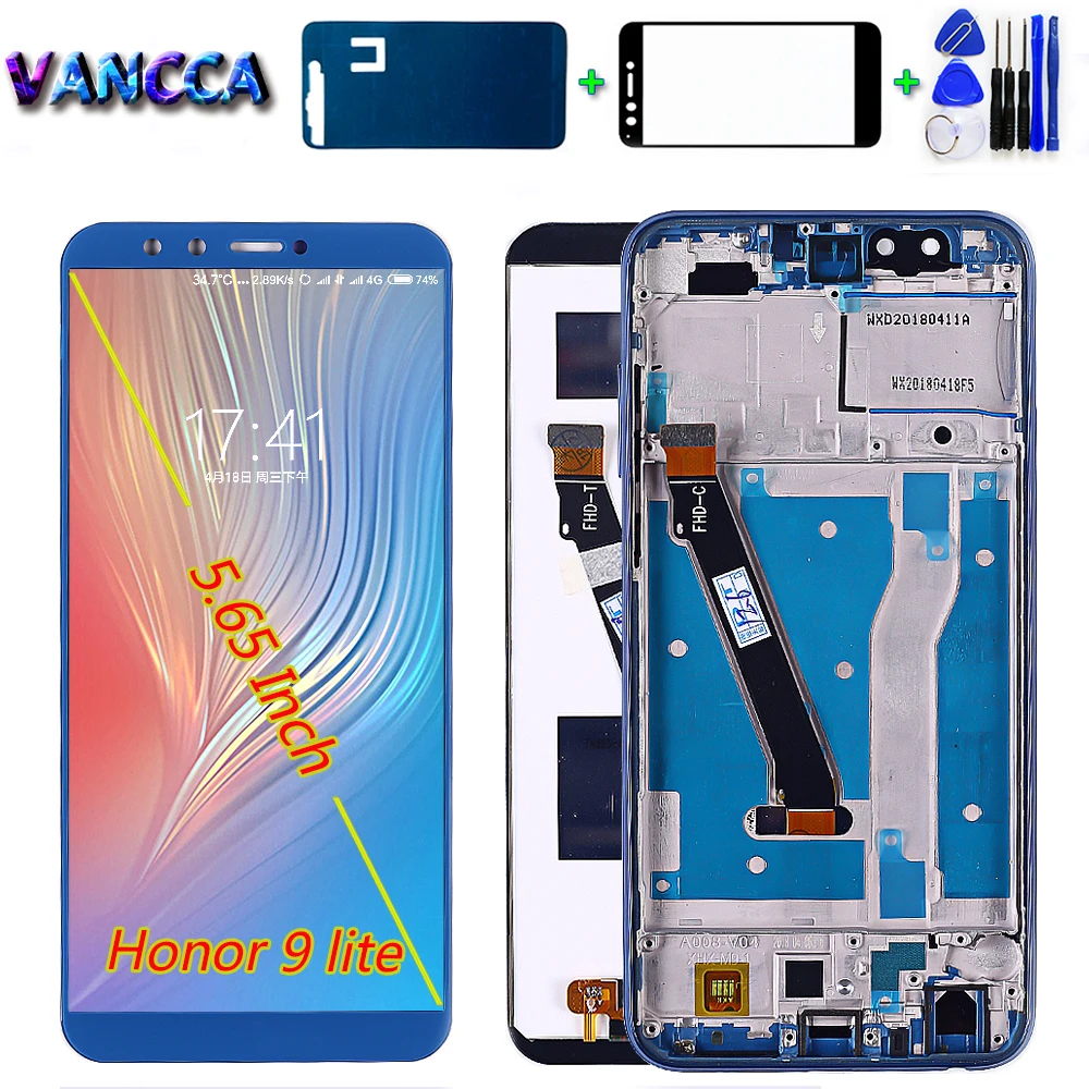 

Vancca 5.65 inch LCD display For Huawei Honor 9 lite 2160*1080 Touch Screen Digitizer Assembly Frame with Free Tempered Glass