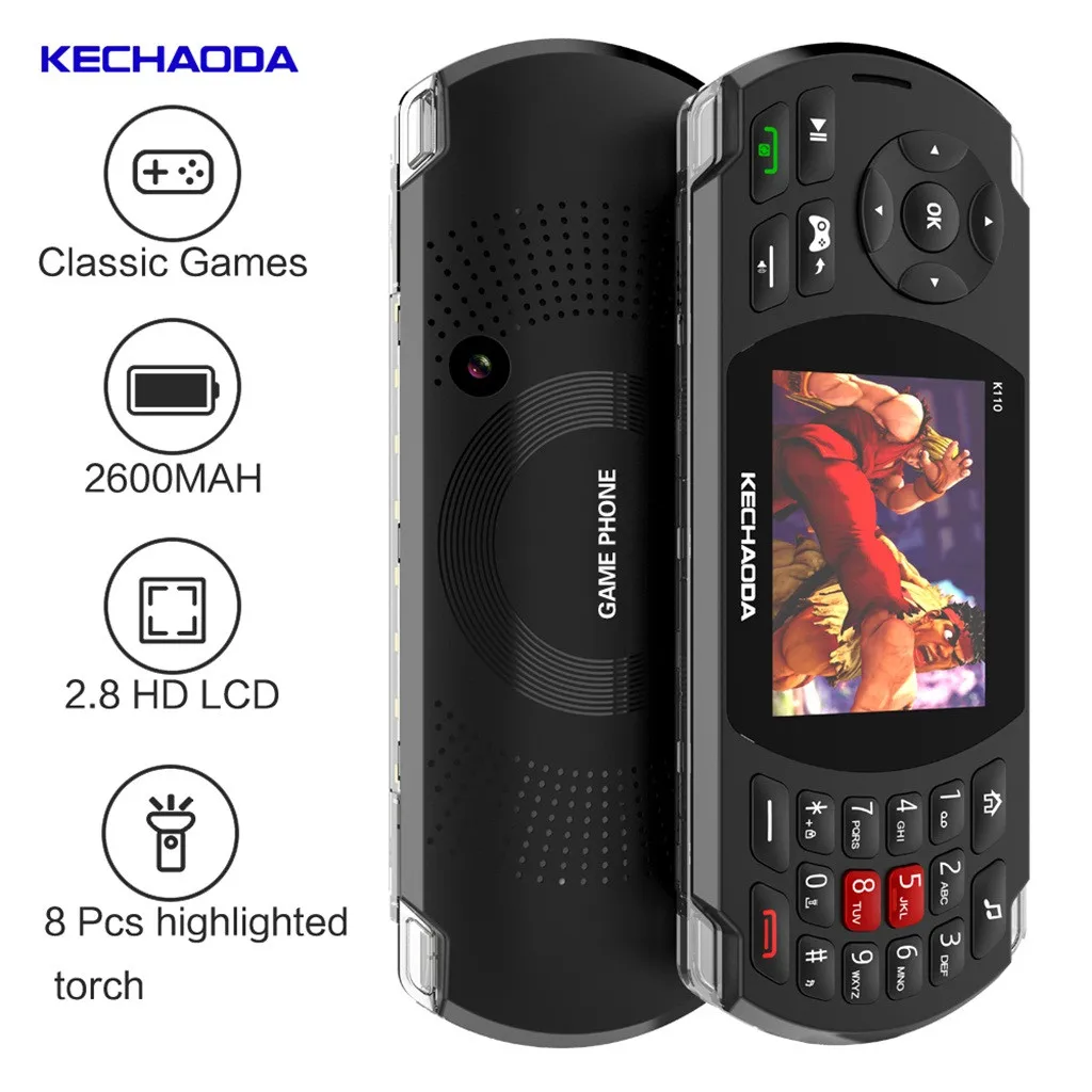 Игровой ЖК-телефон 2,8 дюймов 2600 мАч 100 Классический игровой Фонарь Большой звуковой динамик с вибрацией для двойной sim-карты GSM