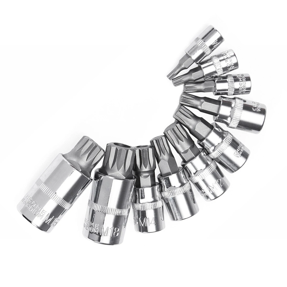 

10pcs XZN 12 Point Sockets Set Kit Drive Spline Bit Proof Socket Attachment Supply MM Triple Square Tool Parts