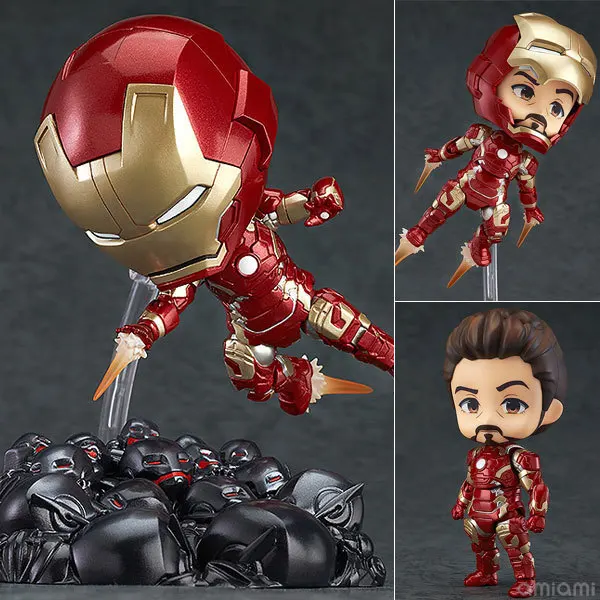 Nendoroid 543 Mark43 Мстители Marvel Милый Железный человек Тони Старк Набор ПВХ фигурка Коллекция Модель игрушки