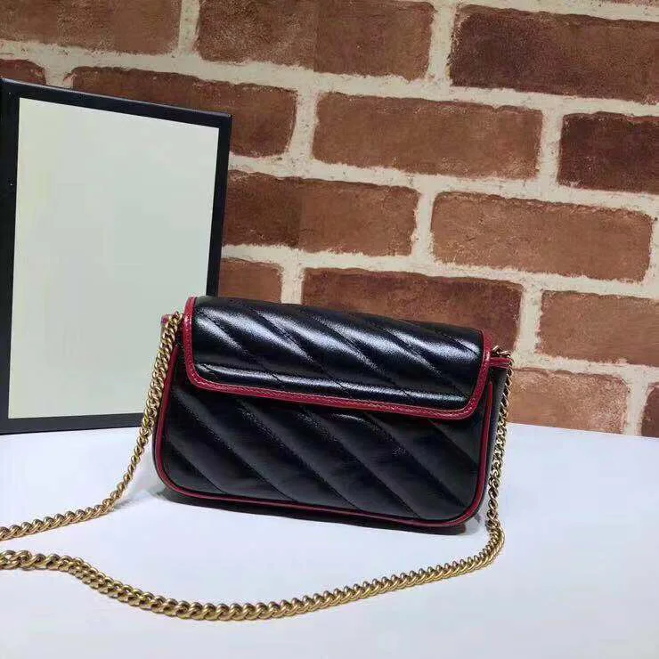 

2019 New Custom Clutch Luxury Handbags Women Bags Designer Real Leather Cowhide TOP Fashion Brand Marmont Classic Chain Bags