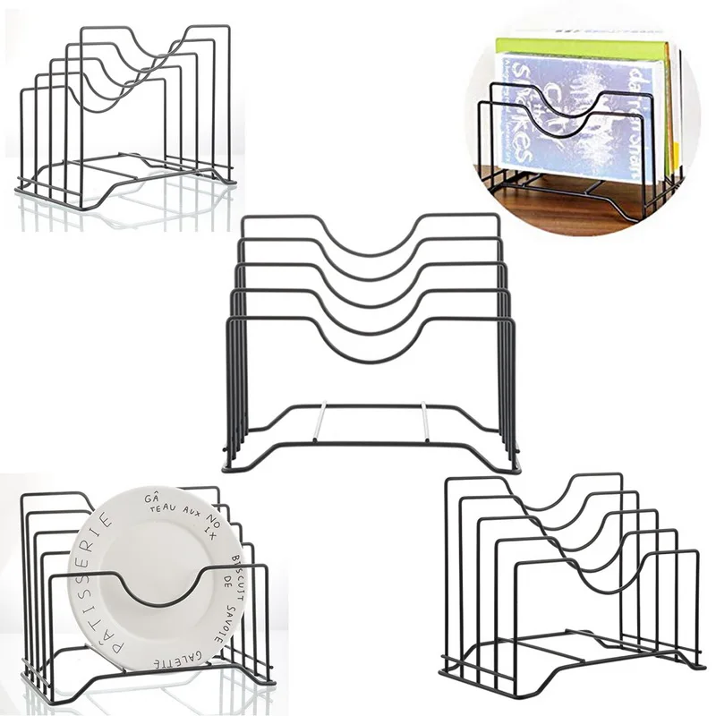 

IVYSHION 1pc Kitchen Shelf Pan Rack Cutting Board Holder Storage Pot Lid Organizer Stands Tapas Cover Stand Iron Dish Rack