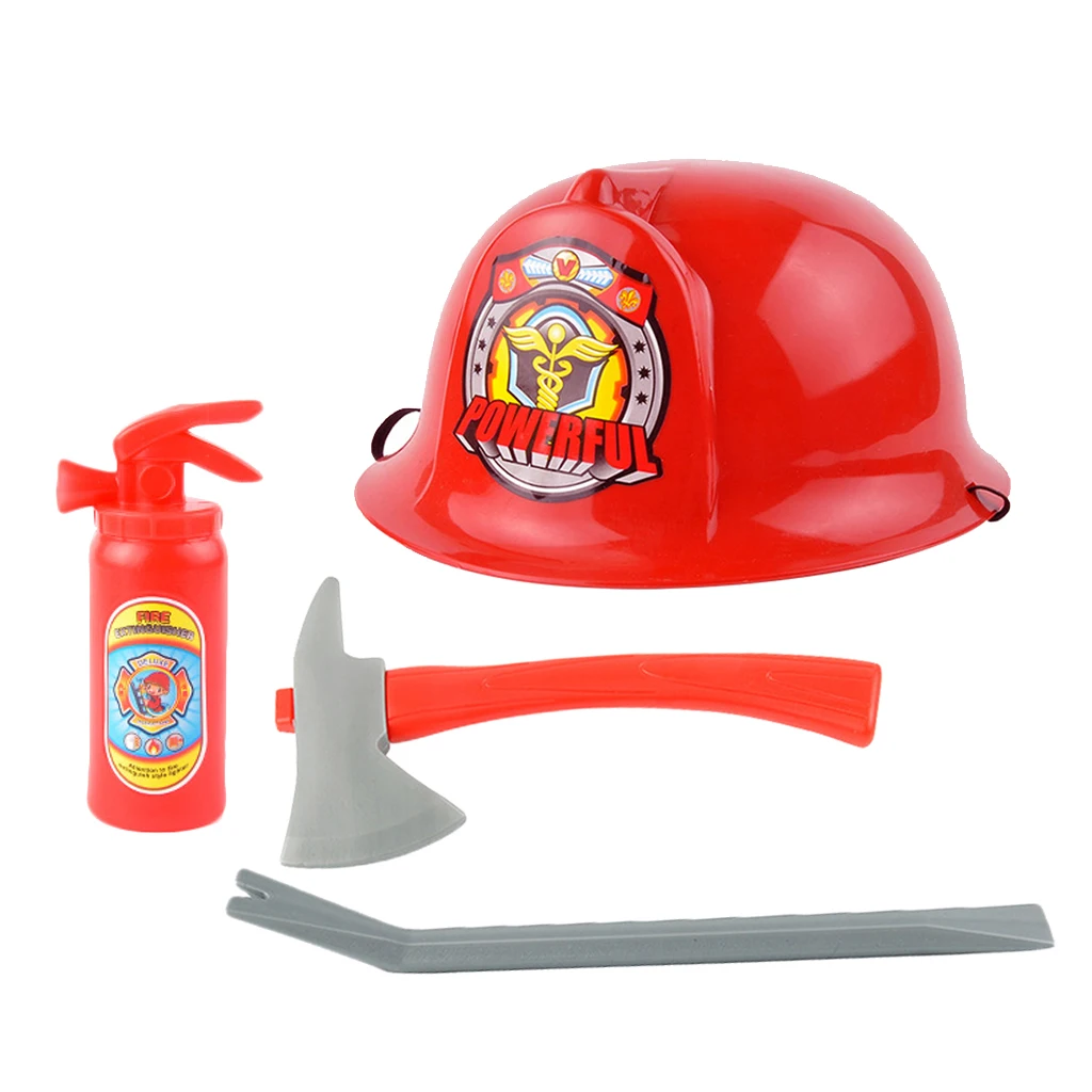 Kids Halloween Fireman Firefighter Role Play Costume for Kids Boys and Girls Fireman Dress Up Set for Kids