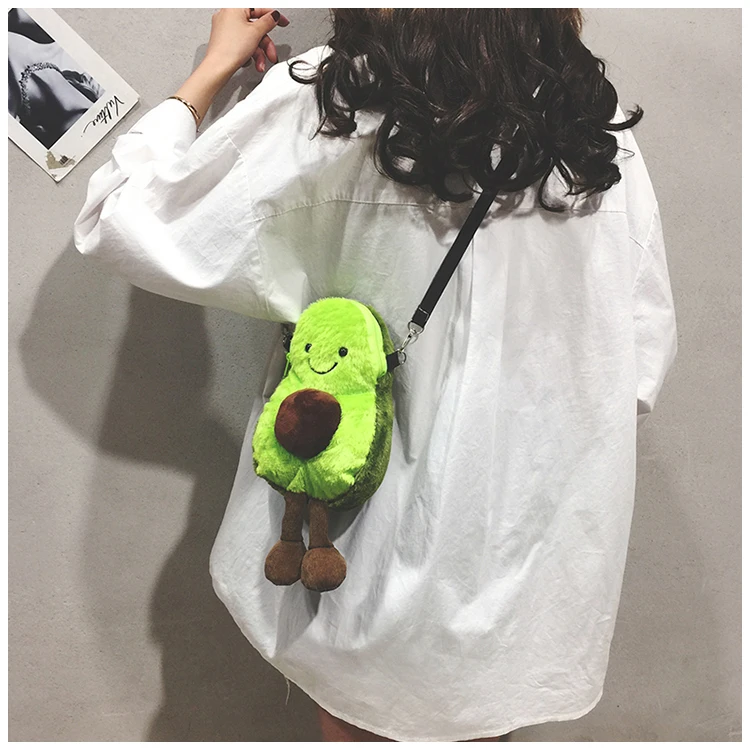 24cm Avocado Plush Soft Stuffed Fruits Cartoon Plush Toys mulit style Shoulder Bag for Children Kids Gift