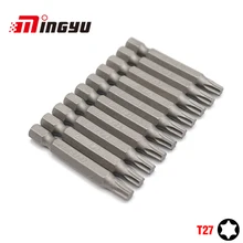 10 шт. 1/" 50 мм Torx T27 отвертка бит Набор инструментов ремонтные Отвертки Набор шестигранным хвостовиком сверло для Мощность бытовые ручные инструменты