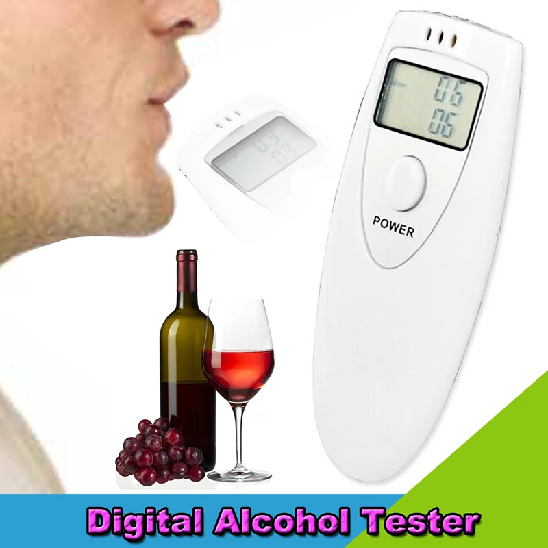دقة 100% الأبيض شاشة ديجيتال جهاز اختبار شرب الكحوليات التشخيص أداة الكحول المحتوى كاشف عالية حساسية الكحول