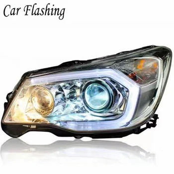 

2PCS Car Styling For Subaru Forester Headlights 2013 2014 2015 2016 LED Headlight DRL H7 D2H Hid Option Angel Eye Bi Xenon