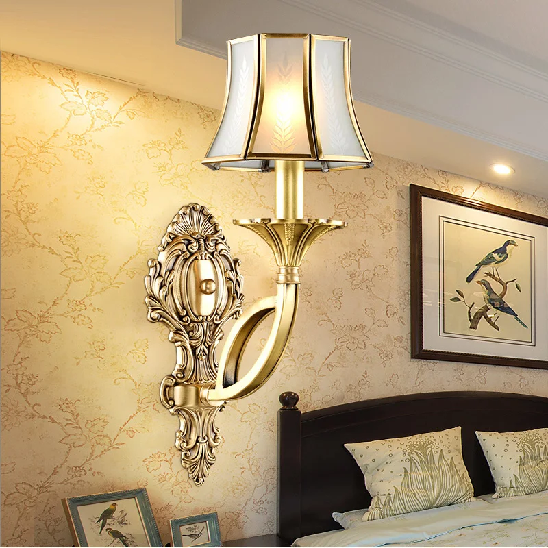 antique wall lamps copper Interior lighting bedroom wall ...