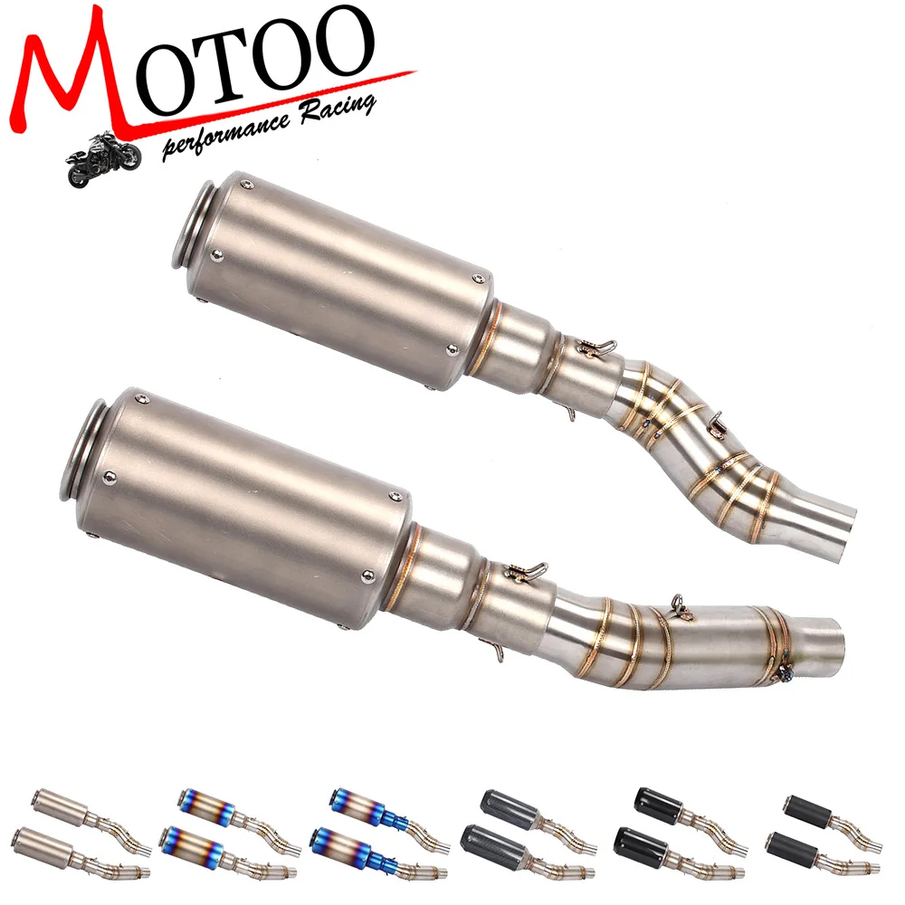 

Motoo - Motorcycle Exhaust Muffler Pipe Link Carbon Fiber 2 piece Exhaust middle Pipe Escape FOR Kawasaki Z1000 2010-2016