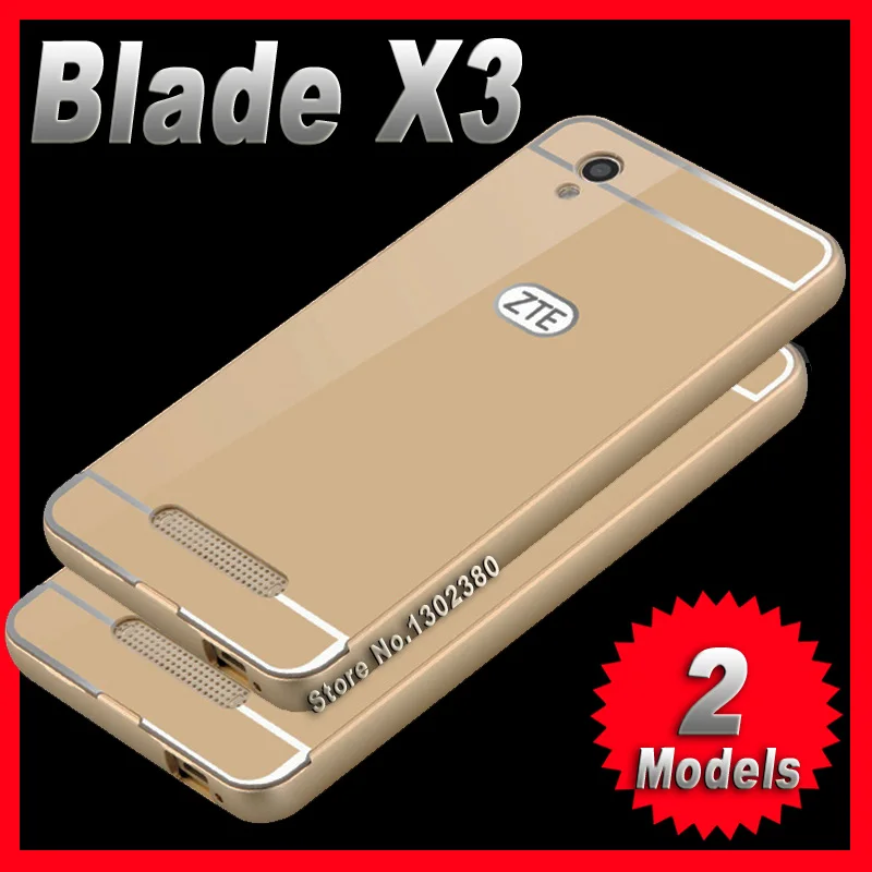 

Zte x3 case cover d2 slim Luxury Aluminum Metal Frame Acrylic Back Cover For Zte Blade x3 case cover x 3