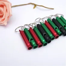 10Pcs Aluminum Emergency Survival Cheerleading Whistle Keychain For Camping Hiking Outdoor Sport Tools Color Random