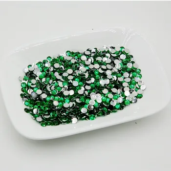 

2018 NEW 5000pcs/lot Green Zircon Color 3D Glue On Non-hotfix rhinestone DIY Flatback Acrylic Nail Art Rhinestones
